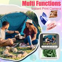即时打印相机，8倍变焦，支持1080P高清自拍视频，内置闪光灯，便携式迷你照片打印机，附赠4卷彩色打印纸，1300mAh可充电电池，是节日、圣诞节、万圣节、生日派对和特殊场合的趣味创意礼物。 - ET-多色 - 查看 4