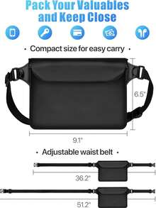 2 piezas Bolsa transparente para teléfono con correa ajustable para el hombro - Protección sellada para nadar, playa y kayak - A prueba de polvo y arena, adecuada para actividades acuáticas, imprescindible para la playa, diseño elegante y cierre de cremallera  (Negro)