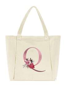 Monogram Women's Yoga Bag, Spacious Yoga Mat Storage Bag, Heat Transfer Printing Technology, Machine Washable, Portable Canvas Tote Bag, Suitable For Pilates, Travel, Office, Beach Workout And More, Can Also Be Used As A Beach Or Shopping Bag - Multicolor - View 33