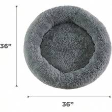 Best Friends By Sheri The Original Calming Donut Dog Bed – Washable Plush Pet Bed For Large Breeds Up To 100 Lbs, Shag Faux Fur, Taupe, Large (36" X 36") - Gray Shag - 查看 4