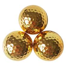1/2/5pcs Premium Gold Golf Balls - High Visibility, Precise Golf Equipment