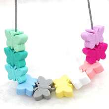 10pcs/Set 10 Colors Butterfly Silicone Beads, DIY Necklace Bracelet Earring Keychain Craft Jewelry Making Supplies