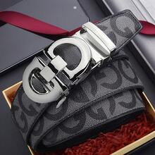 Herren Business Gürtel mit Buchstaben-Muster, automatische Schnalle, modischer Designer Gürtel ideal als Geschenk, kann auf gewünschte Länge gekürzt werden, leicht & Business-förmlich für Herbst, Halloween, Herbst-Winter Accessoires, geeignet für Jugendliche, Jungen, Herren, Lässig, Outdoor, Sport, Urlaub, Abschlussgeschenke, Geburtstag, Alltag