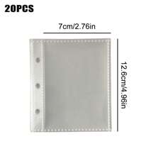 A5/迷你银色收藏册，PU封面，带20个PP补充袋，照片明信片收纳盒 - 銀色 - 查看 7