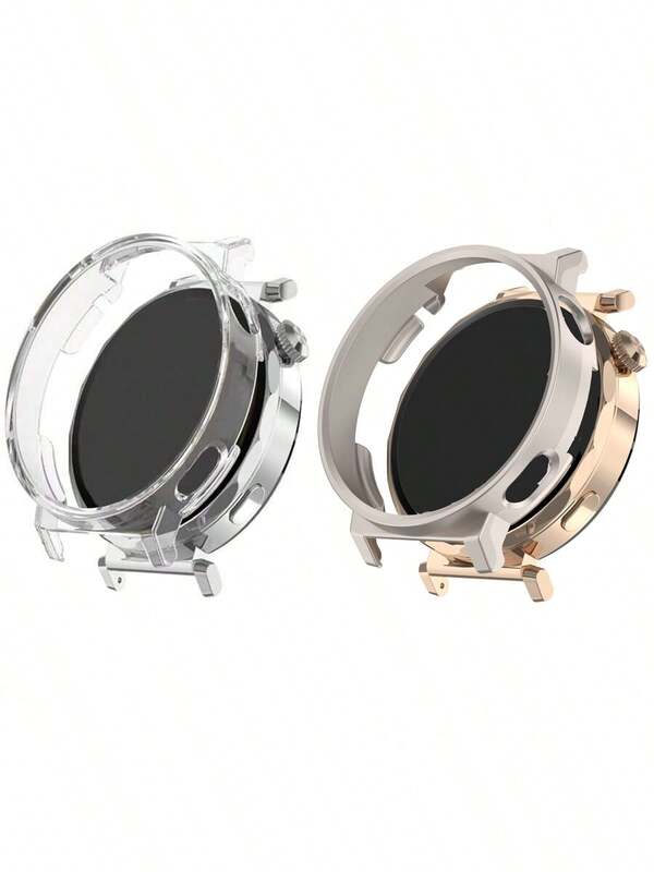 2pcs Watch GT5 PC Protective Case, Watch GT5 Protection Cover Half-Pack Shockproof Hard Shell 41mm 46mm Dial Accessories For Men And Women, Hollow Ultraslim Anti-Fall Anti-Scratch Replacement Accessories