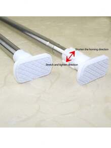 1 pièce Séchoir rétractable en acier inoxydable, tige de support de balcon, tringle à rideaux, tringle de rideau de douche, tringle de penderie, tige télescopique sans perçage. Décoration de Noël