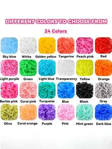 204件/套随机颜色发饰，包括24种颜色的弹力发圈、发带、4件美发造型工具和收纳盒，以及女孩发夹和彩色装饰品，休闲粉色配饰 - 彩色 - 查看 3