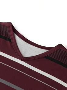 Women Y2k Fairy Grunge Striped Shirt Top Vintage Shorts Sleeve V Neck Goth Loose Fit T-Shirts Emo Gothic E-Girl Oversized Tees Tops Aesthetic Clothes Streetwear - 紅色 - 查看 6