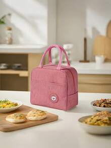 1 件熊图案午餐袋,可重复使用的隔热午餐袋适合女性/男性/成人,便携式保温午餐盒手提包,可重复使用的铝箔隔热冷藏袋,适合工作、野餐、户外午餐袋,铝箔隔热便携式午餐袋,防水便携式设计适合学校和办公室使用 - 保持食物新鲜美味,便当袋,手提袋,厨房野餐食品储存袋。 - 黑色 - 查看 13