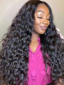 Uveous Glueless Wigs Human Hair Pre Plucked Pre Cut 5x5 Hd Lace Closure Wigs Put On And Go Deep Wave Curly Lace Front Wigs For Women Wet And Wavy Natural Hairline - Natural Black - 查看 6