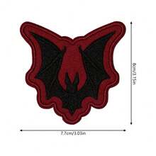 2pcs Gothic Vampire Bat Iron-On Embroidered Patch, Mixed Color, Halloween Decor For Jeans, Jackets, Hats & Bags - Multicolor - View 2
