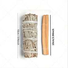 天然鼠尾草熏香清洁套装，包含 5 支白鼠尾草熏香棒、3 支圣木、7 颗天然彩色水晶，用于清洁空间和冥想，也适合圣诞节、感恩节房间装饰、礼品套装、男女礼物 - 多樣化香型 - 查看 7