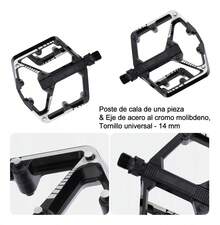 Pedal Antideslizante Para Bicicletas De Aleación De Aluminio - Negro - Ver 8