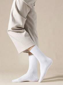 20/5/3/1 Pairs Men's Solid Color Soft Breathable Sports & Casual Mid-Calf Socks, Multi-Pack, All Season