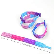 Christmas Decoration 12pcs/16pcs Silicone Pop Bracelet Toys Colorful Push Bubble Fidget Sensory Toys Soft Finger Popper Fidget Toys Color Asst - Multicolor - View 6