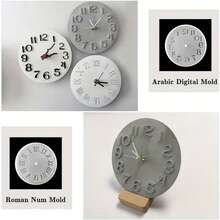 Premium Round Silicone Resin Clock Mold - 1PC Zodiac/Roman Numerals/Numbers/Cutout Design - DIY Epoxy Clock Making Kit For Wall Decor - Non-Stick & Bubble Free Home Decoration Craft Mold - White - View 9
