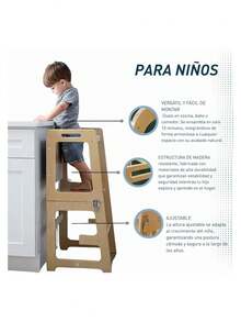 3-In-1 Montessori Learning Tower. Bluelander (90 * 43 * 40 Cm) - Brown - View 3