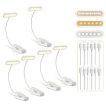 Yogle LED Clip-On Leselicht, 3 Farbtemperatur-Modi und 5 Helligkeitseinstellungen, USB-Aufladung, stufenlos dimmbar mit 360° flexiblem Leseleuchte, tragbare Clip-On Leuchte für Büro, Nachtlektüre