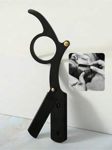 Men's Stainless Steel Manual Thumb Shaver With Shaver Stand, New Shaver Set With Double-Edge Folding Shaver Blade, Suitable For Shaving, Haircut And Depilation For Men And Women - Multicolor - View 12