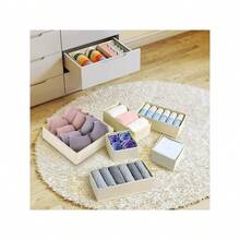 Bra Socks Underwear Organizer 3 Packs, Foldable Closet Organizer Drawer Soft Fabric Dresser Drawer Divider Bins For Bra Underwear Socks Ties Lingerie (Beige) - Beige-Set of 3 - View 11