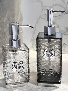 1 pièce Distributeur de savon rechargeable, bouteille carrée en PET translucide avec dosage par pression, 300 ml/400 ml. Bouteille de savon liquide moderne pour salle de bain, comptoirs de cuisine. Sous-bouteille pour désinfectant pour les mains, shampoing, gel douche, lotion corporelle, liquide vaisselle, lessive, retour à l'école - Multicolore - Voir 5