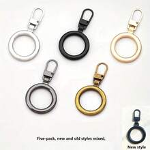 5/10pcs Multifunctional Round Gold Eyelets, No Punching Required, Semi-Automatic Pull Heads, Detachable Zipper Pulls Suitable For Bags, Jackets, Clothes, Shoes, Boots, Zipper Pendant Replacement, Premium Hardware Set - Multicolor - View 3