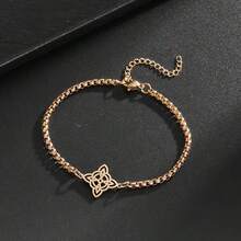 SeuSuk 1 chiếc vòng tay mặt dây chuyền hình nút thắt Celtic đơn giản và thời trang bằng thép không gỉ, phù hợp cho nữ giới khi đi chơi, dự tiệc, làm quà tặng trang sức. - Vàng - Xem 1