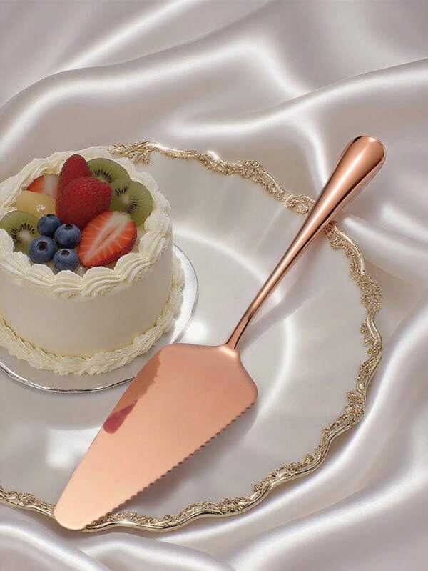 1 Piece Cake Spatula, Stainless Steel Cake Spatula, Cake Cutter, Pizza Cutter, Dessert Cutter, Suitable For Cake, Dessert, Pizza, Cheese, Pie, Serrated Edge, Ergonomic Handle, Dishwasher Safe