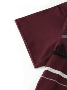 Women Y2k Fairy Grunge Striped Shirt Top Vintage Shorts Sleeve V Neck Goth Loose Fit T-Shirts Emo Gothic E-Girl Oversized Tees Tops Aesthetic Clothes Streetwear - 紅色 - 查看 7