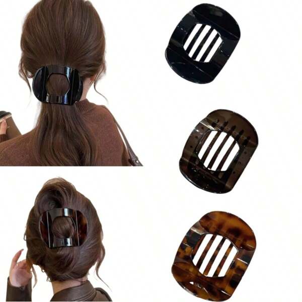 3pcs/Set Women's Minimalist Caramel Leopard Print Hair Clips, 9cm/3.54in, Fashionable & Versatile Hair Accessories, Elegant Style, Suitable For Daily Wear, Casual Party, Commuting, Vacation, Hairstyling, Washing Face, Showering, Makeup And Matching Clothes And Other Accessories, Summer Headwear, Claw Clips, Hair Claws, Hair Slide, Hair Barrettes