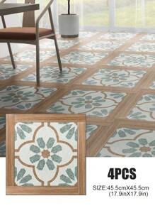 4/10 件装北欧复古风格地板贴纸，即撕即贴防水自粘式防水乙烯基地板，可拆卸地板砖 DIY 地板适用于厨房、餐厅、卧室和浴室地板砖客厅装饰房间装饰家居装饰壁纸墙纸地板砖自粘式地板砖剥离粘贴 - 彩色 - 查看 17