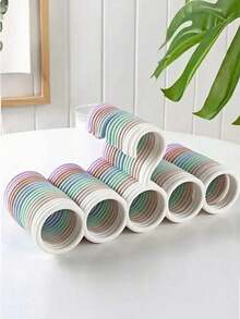 1/5pcs White Circle Loop Scarf Hanger, Plastic Multi-Scarf Organizer For Closet, Durable Accessory Storage Holder, Space Saving Hanger For Belts, Ties And Scarves, Ideal For Organizing Your Closet And Accessories,Suitable For Laundry,Clothes Drying Rack,Wasing Line,Room Decor,Dorm Room Essentials College,Closet Organization And Storage,Home Decor,Home Essentials,Room Decorations