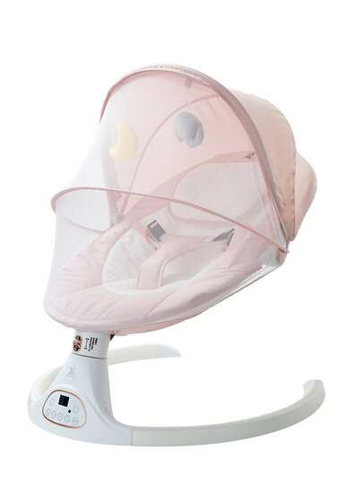 Hamaca Eléctrica Multifuncional para Bebé, Reproductor de Música por Bluetooth, 5 Niveles de Balanceo Inteligente, Con Mosquitera y Juguetes Colgantes, Cuna Calmante para Recién Nacidos