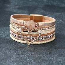 Women's Multi-Layer Bohemian PU Leather Bracelet, Daily Wear And Party Accessory