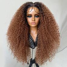 Perucas sintéticas Jerry Curl de 24 polegadas, perucas crespas e cacheadas para mulheres afro, 13x5x1,5, pretas, pré-depiladas, perucas de renda frontal Latisha para mulheres