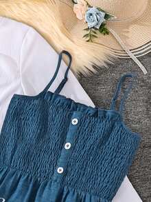 Left Mama Tween Girls Long Sleeve Top & Floral Strap Dress, Spring/Autumn - White - View 5