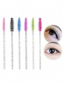 100 件/50 件/10 件高品质一次性眼部黑色刷 - 柔软、温和、精确的睫毛延长、眉毛和化妆刷，适合中性皮肤 - 无香味，ABS 塑料棒，棕榈刷设计，易于使用 - 妈妈的眼妆套装