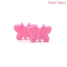 10pcs/Set 10 Colors Butterfly Silicone Beads, DIY Necklace Bracelet Earring Keychain Craft Jewelry Making Supplies