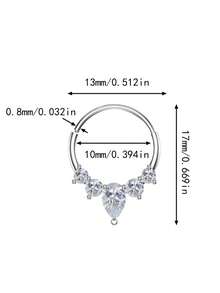 Anillos de septum con circonita cúbica de rosa, aros nasales para mujeres, joyería hipoalergénica para perforaciones de daith, hélix y cartílago de 10 mm - Rosa - Ver 6