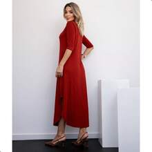 Long Dress 3/4 Sleeve Comfy Fashion With Pocket - 查看 4