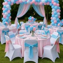Craft And Party, 10/50pcs White Spandex Folding Chair Covers, Stretch Spandex Banquet Chair Covers Washable Fitted Chair Slipcovers Protector For Party, Wedding, Holidays, Banquet - 白色 - 查看 6