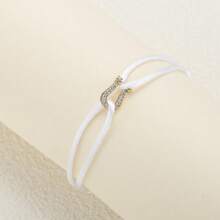 1 pieza Brazalete de metal con herradura de moda y cristales, brazalete con amuleto de la suerte adecuado para uso diario y como regalo para ocasiones festivas