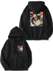 DIY Personalized Men's Hoodies, Casual, Custom With Patterns,/Logos, Slogans, Letters, Back To School, Holiday Gifts:Valentine/Birthday/Anniversary, Personalized Gift, Streetwear - Black - View 2