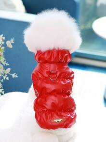 Ropa de invierno para mascotas de 3 capas gruesas, fácil de lavar a mano o a máquina, con anillo para correa para un uso talla grande seguro al aire libre, disponible en múltiples tallas y colores - Rojo - Ver 21