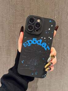 1Pc Blue Star Spider Web Shockproof Phone Case Compatible With IPhone 16/16Pro/16Plus/16ProMax 15/15Pro/15ProMax/14/14Pro/13/11/XR, A55 5G, A23, S24+, S22Ultra, S24, A14, A50 Etc. Soft Protective Cover Waterproof Anti-Fall Scratch ResistantFashionable Poker Cocktail Liquid Silicone Mobile Phone Case - 顏色1 - 查看 3