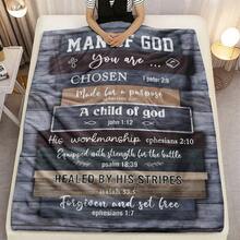 1pc Inspirational Wool Blanket - Dedicated To "God's People", With Bible Verses, Catholic And Spiritual Encouragement - Suitable For All Seasons, Warm And Comfortable Birthday Gift
