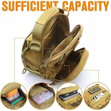 Small Fishing Backpack,Waterproof|Wear-Resistant|Durable|Molle|EDC|Outdoor Tactical Messenger Bag,  For  Hiking,  Daily Carry Small Gym Bag - KhakiA - View 3