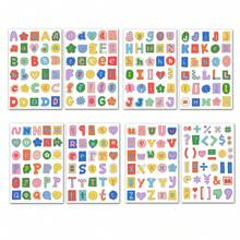 181 pièces / 4 feuilles Ensemble d'autocollants de l'alphabet, des chiffres et des symboles en anglais. Autocollants vintage pour scrapbooking, journalisation esthétique, journal de rebut. Kit de fournitures pour scrapbooking avec lettres autocollantes