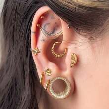1PC Saddle Fit Sparkling Luxurious Round Ear Gauges Tunnels Expander Stretcher Piercing Women Body Men Jewelry New Arrival Gift