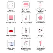 12-Stitch Pink Mini Electric Sewing Machine - Double Thread Household Sewing Machine, UK 220V - UK Plug(220-240V) - View 3